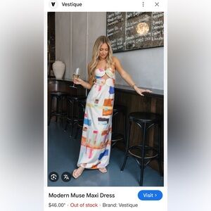 Vestique Colorful Abstract Maxi Dress modern muse
